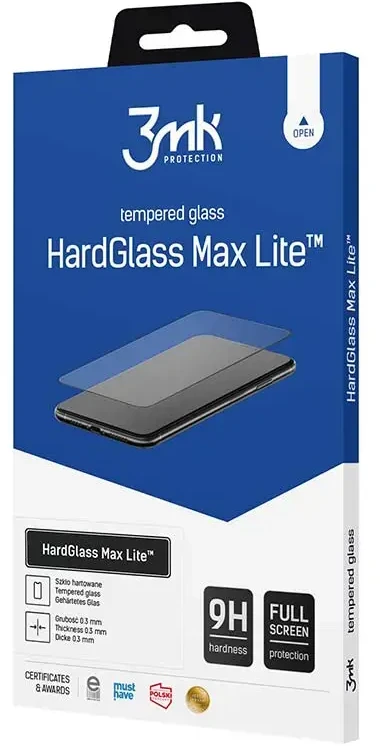 3mk HardGlass Max Lite Juodas grūdintas stiklas, skirtas Samsung Galaxy A37