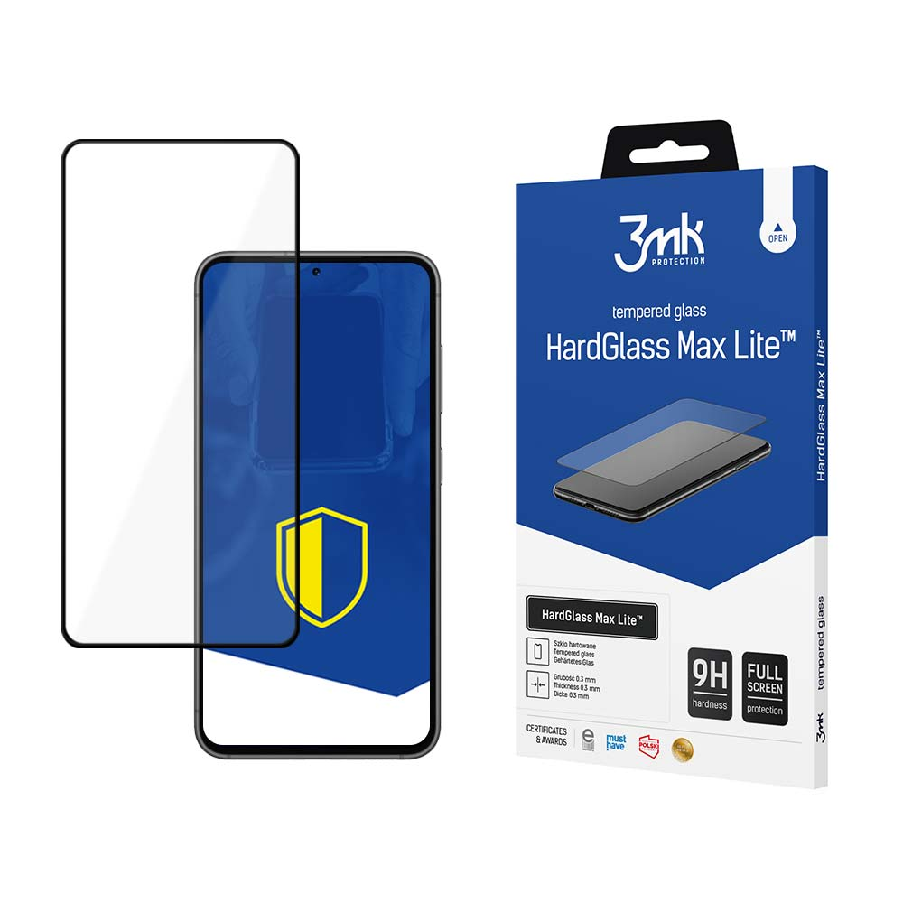 3mk HardGlass Max Lite - Apsauginis stiklas skirtas Samsung Galaxy S23 5G (Juodas)