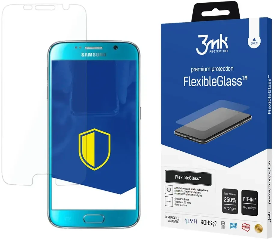 3MK FlexibleGlass ekrano apsauga, Samsung, Galaxy S6, hibridinis stiklas, skaidrus