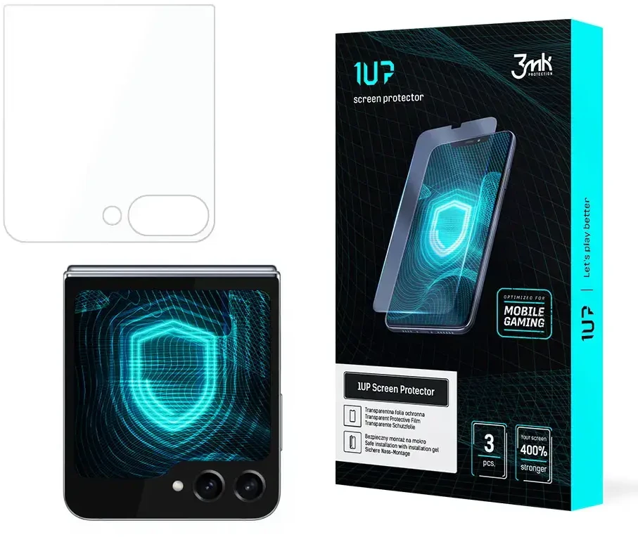 3mk 1UP žaidimų folija, skirta Samsung Galaxy Z Flip 5 (priekyje)
