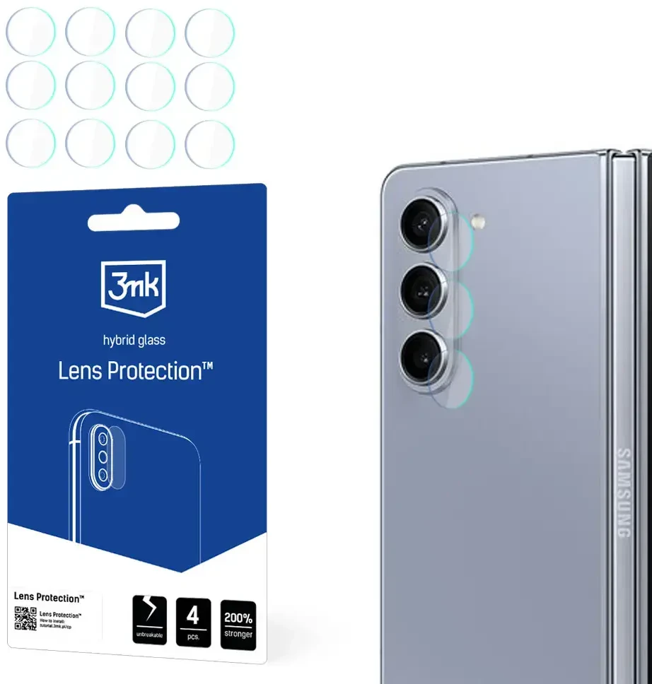 Hibridinis apsauginis stiklas telefono kamerai / Lens Samsung Galaxy Z Fold 5 3mk Flexible Glass Lens (Front)
