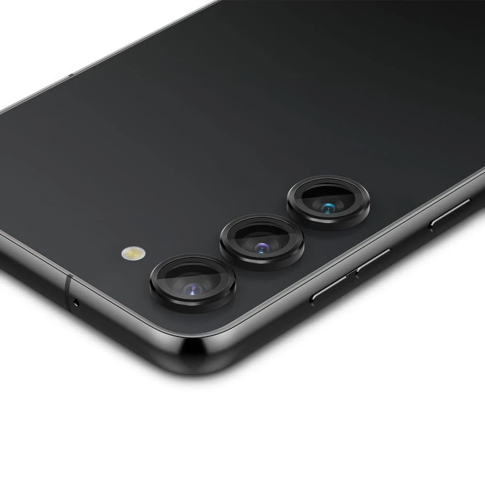 „Spigen Optik Pro GLAS.TR EZ Fit“ fotoaparato apsauginis stikliukas, 2 vnt., skirtas „Samsung Galaxy S23 / 23+“ (juodas)