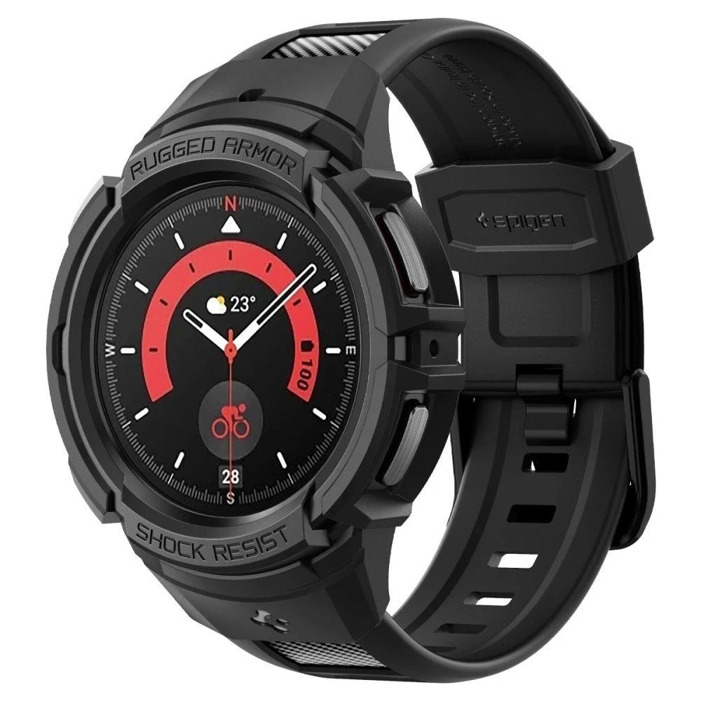 Dirželis Spigen RUGGED ARMOR "PRO" GALAXY Watch 5 PRO (45 MM) Juodas