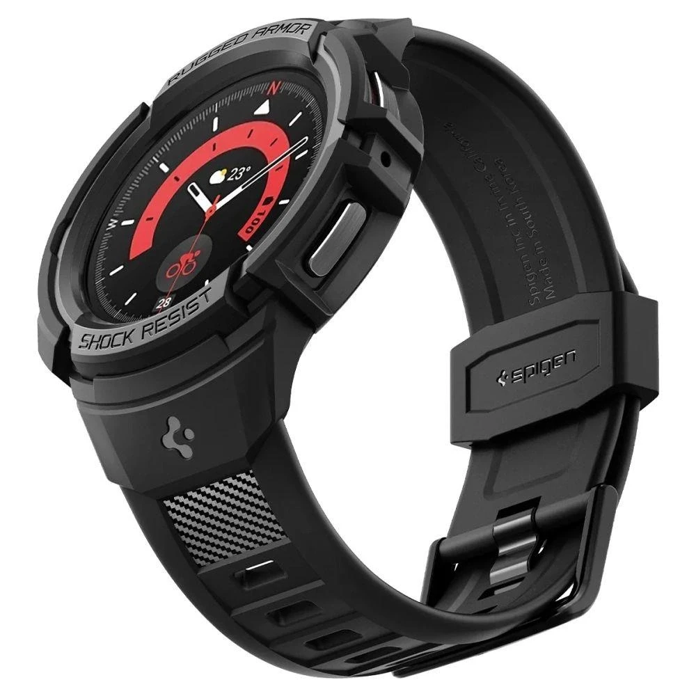 Dirželis Spigen RUGGED ARMOR "PRO" GALAXY Watch 5 PRO (45 MM) Juodas