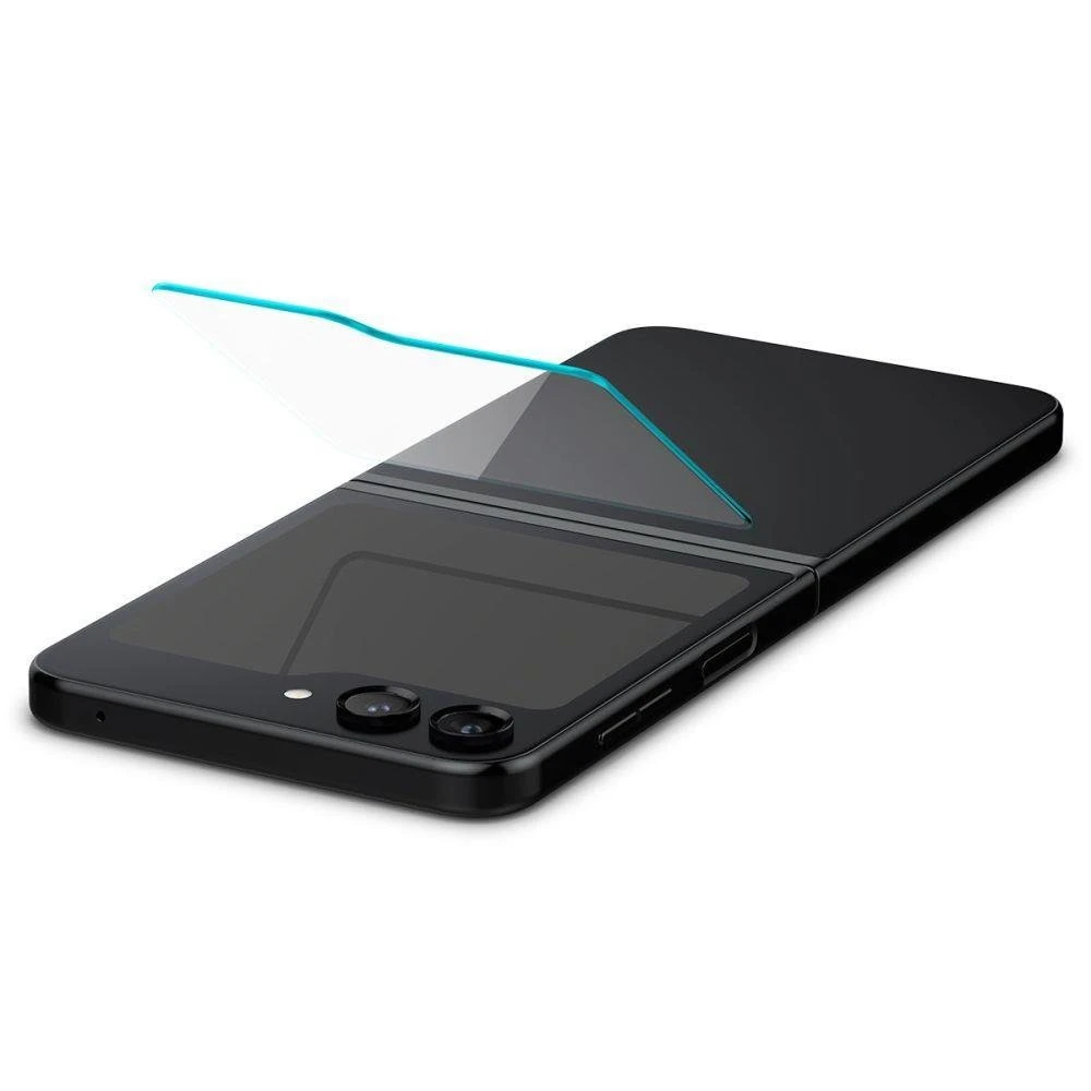 „Spigen Glass tR EZ Fit“ skaidrus dėklas, 2 vnt. pakuotėje – „Samsung Galaxy Z Flip5“.