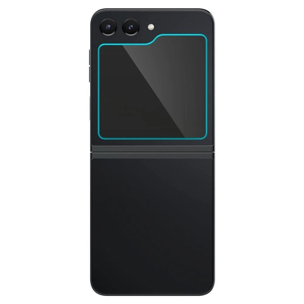 „Spigen Glass tR EZ Fit“ skaidrus dėklas, 2 vnt. pakuotėje – „Samsung Galaxy Z Flip5“.