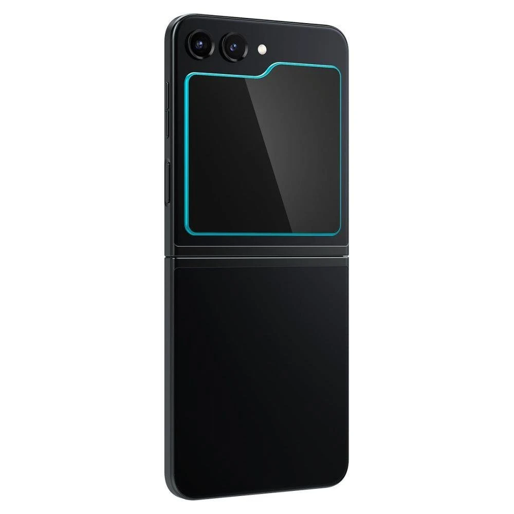 „Spigen Glass tR EZ Fit“ skaidrus dėklas, 2 vnt. pakuotėje – „Samsung Galaxy Z Flip5“.