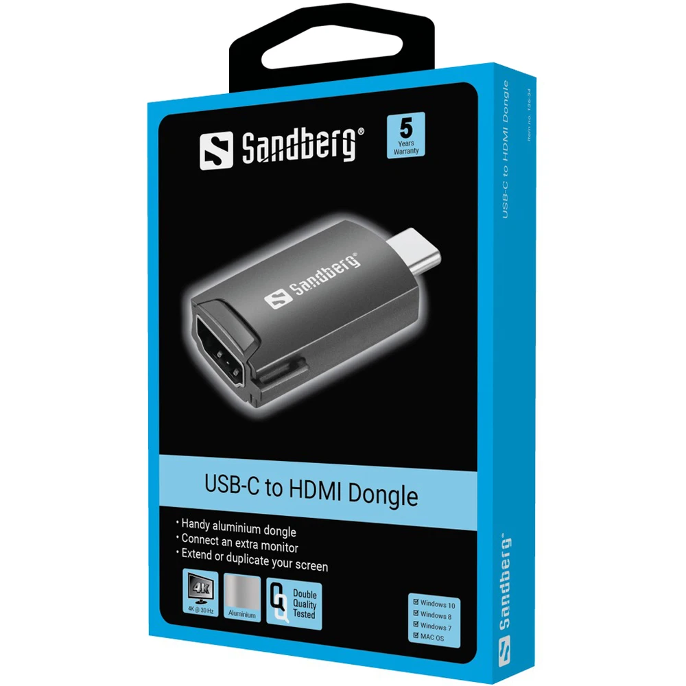Sandberg USB-C į HDMI adapteris pakuotėje