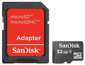 Atminties kortelė SanDisk Micro SDHC 32GB + SD adapteriai; EAN: 619659066918