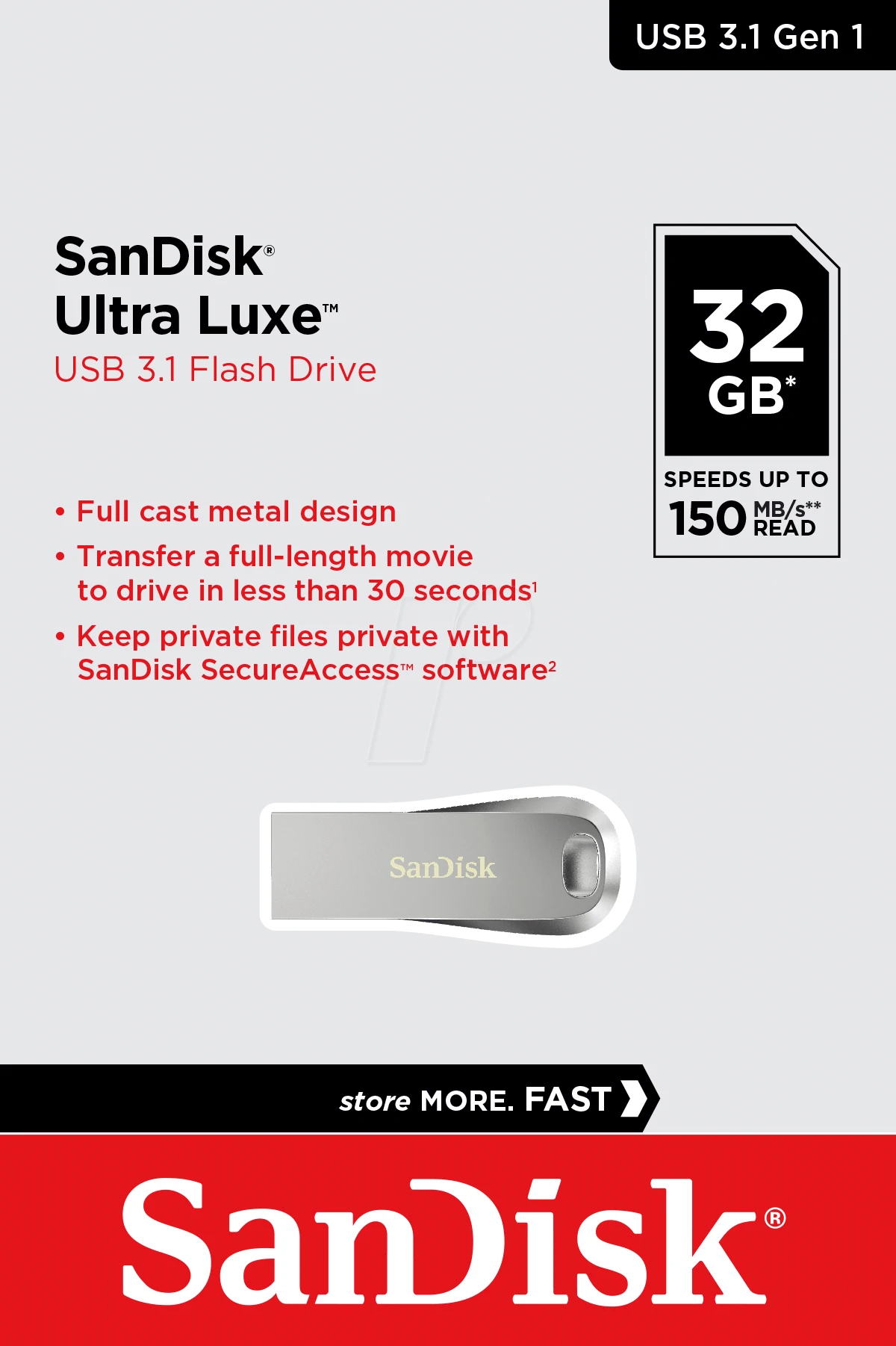 USB laikmena Sandisk Ultra Luxe 32GB