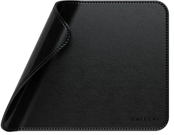SATECHI Vegan-Leather Premium Pelės kilimėlis (Juodas)