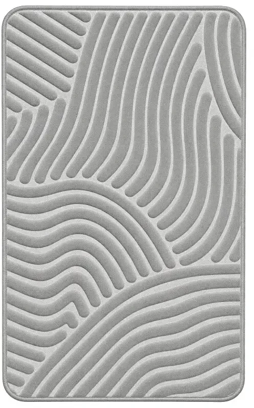 Sauber Vannas istabas paklājs 50x80cm gaiši pelēks/sudrabains