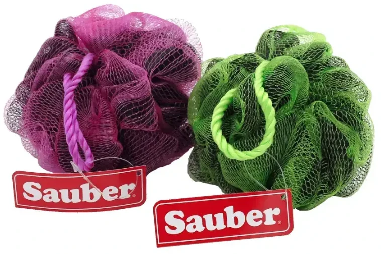 GioStyle Sauber Exfoliating net sponge juodas+žalias/yellow/oranžinis/pink