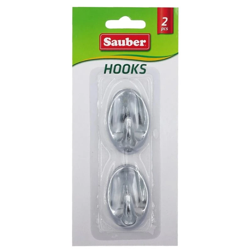 Sauber Kabliukai 2vnt 3x4,7cm, ovalios sidabras