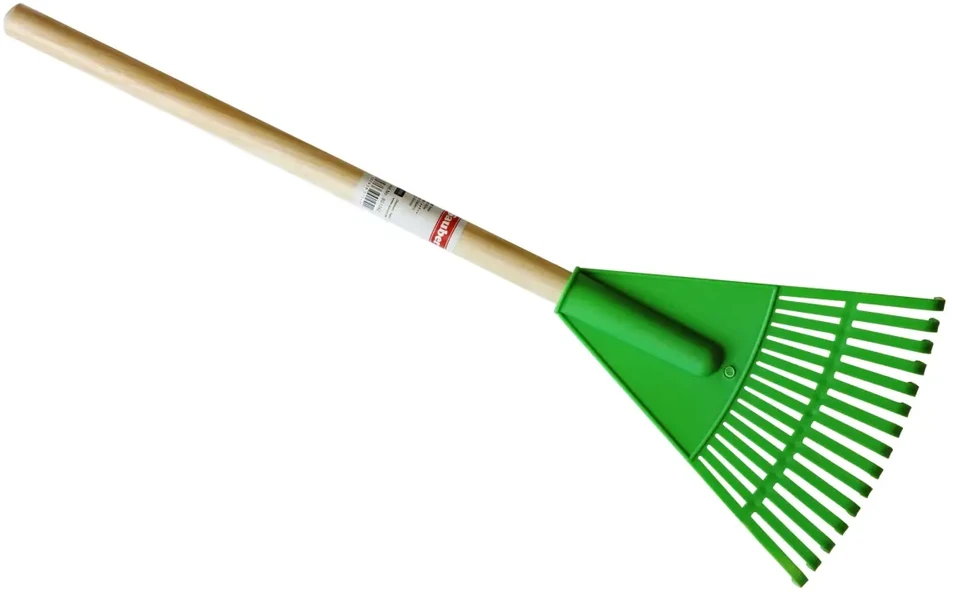 Sauber Small rake with wooden handle žalias 19cm