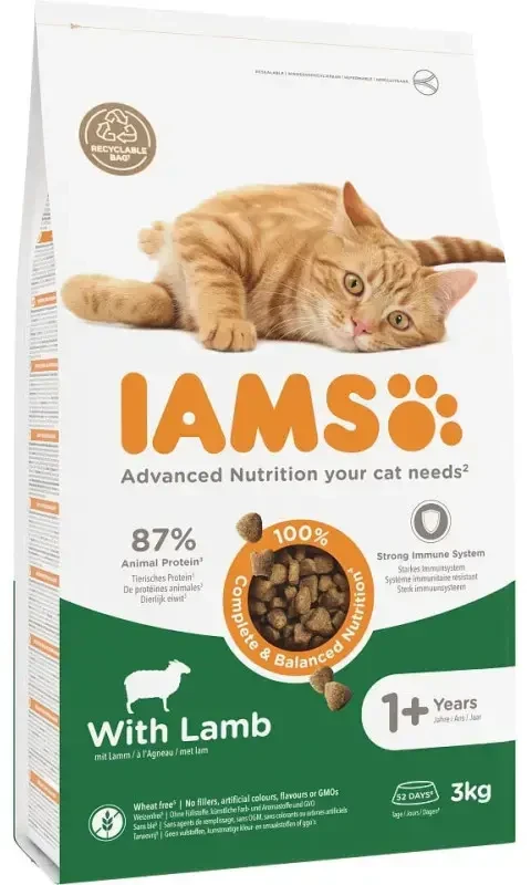 IAMS sausas maistas katėms su ėriena, 3kg