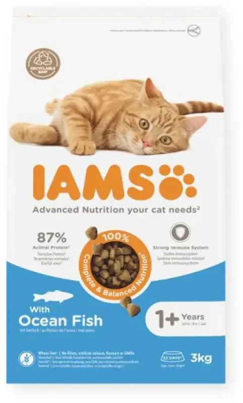 IAMS sausas maistas katėms su jūros žuvimi, 3kg