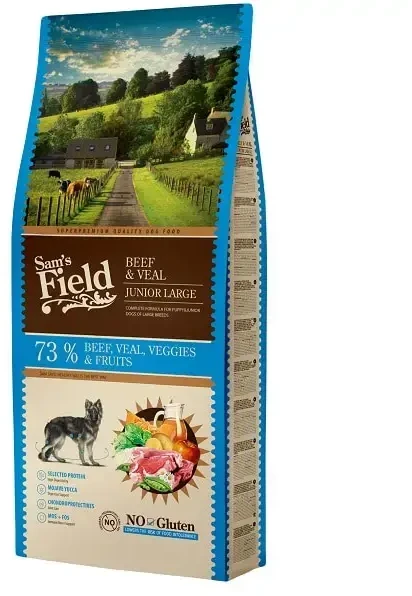 Sam's Field Junior Large su jautiena ir veršiena 13 kg