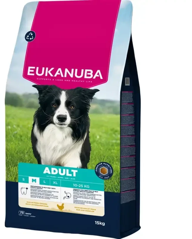 Eukanuba Life Care sausas pašaras vidutinių veislių šunims su vištiena, M, 15 kg