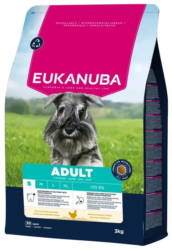 Eukanuba Life Care sausas pašaras mažų veislių šunims su vištiena, S, 12 kg