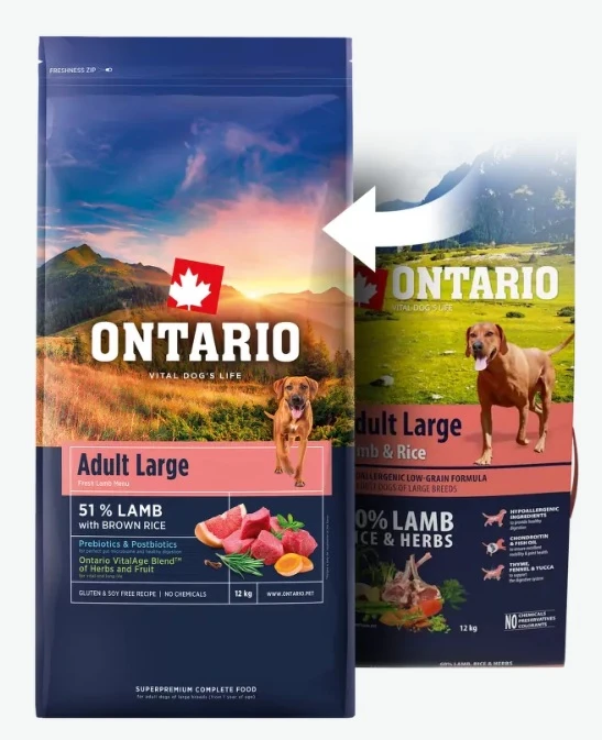 Ontario Adult Large ėriena & Brown ryžiai 2,25kg