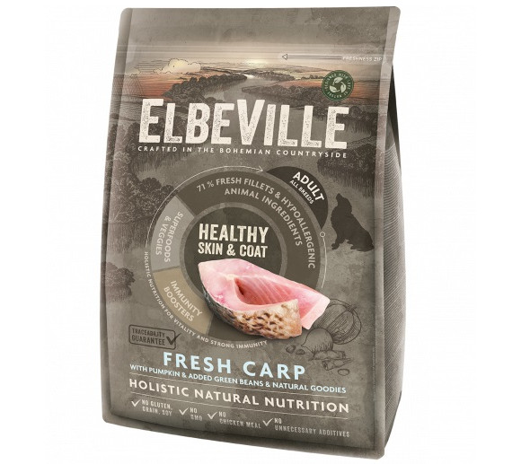 Elbeville Adult All Breeds Fresh karpis Healthy Skin and Coat 4kg suaugusiems visų veislių šunims sveikai odai ir kailiui, 4kg