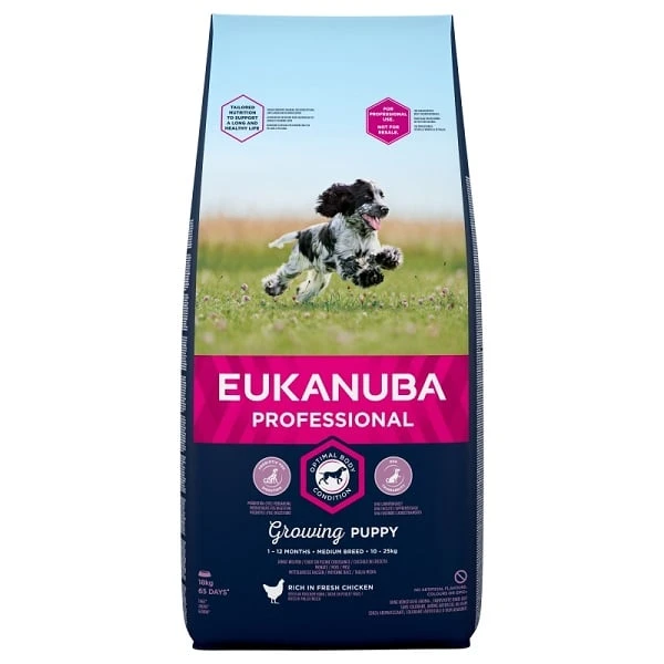 Eukanuba šuniukų ir jaunų vidutinių veislių sausas sausas maistas šuniukams ir mažiems vaikams (18 kg)