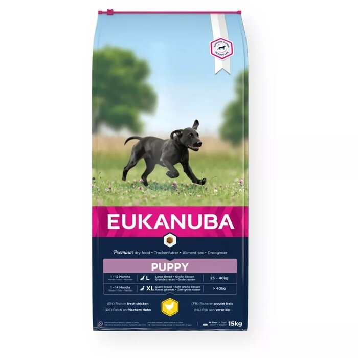 Eukanuba Large Puppy visavertis pašaras didelių veislių jauniems šuniukams su vištiena 15kg