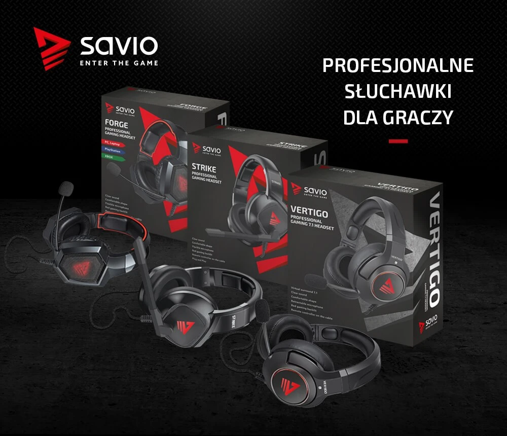 Žaidimų ausinės 7.1 virtual surround Savio VERTIGO su USB jungtimi