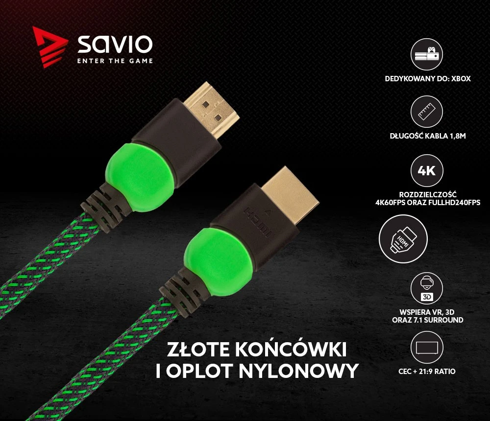 HDMI laidas Savio GCL-03