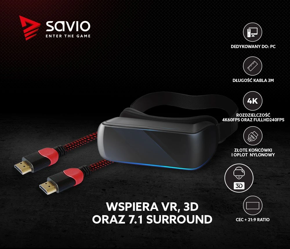 HDMI laidas Savio GCL-04