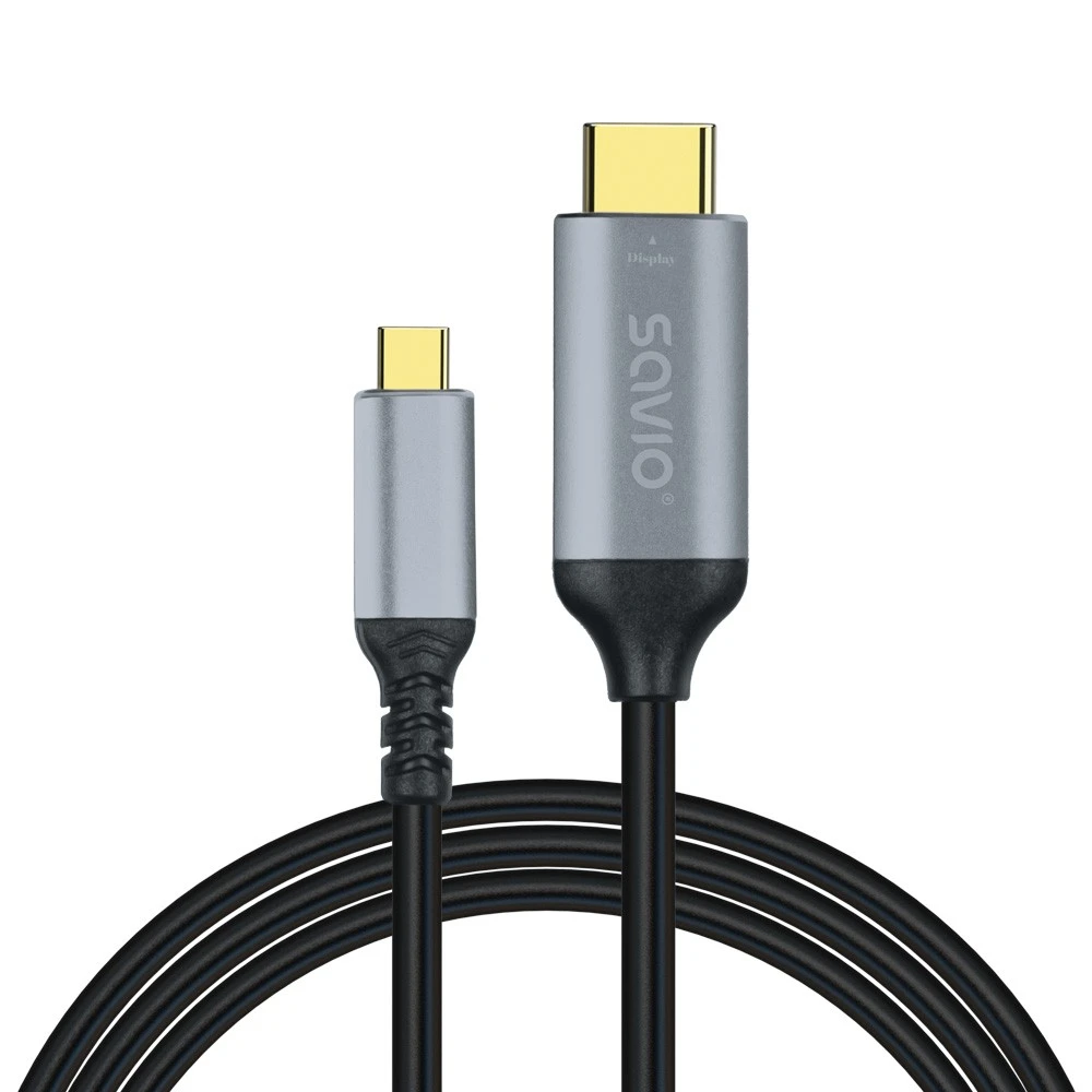 Savio USB-C į HDMI laidas su metalinėmis jungtimis