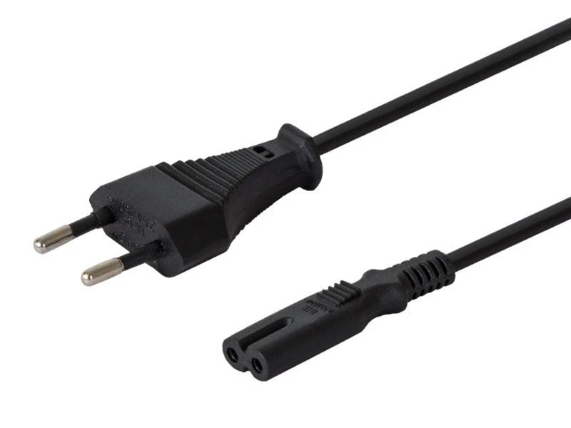 Aštuoni maitinimo laidai 2 kontaktų SAVIO CL-97 1,2 m, multipack 10 vnt.