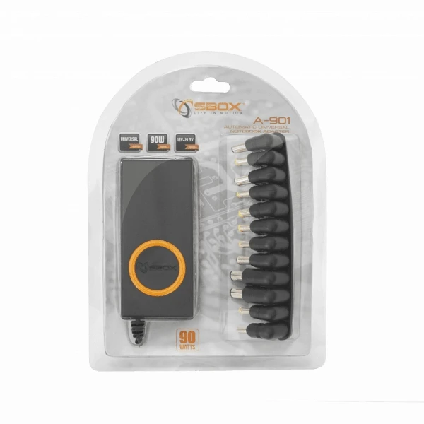 Sbox Technology SBOX Universal Adapteris for Laptops, 90W, juodos spalvos (A-901)