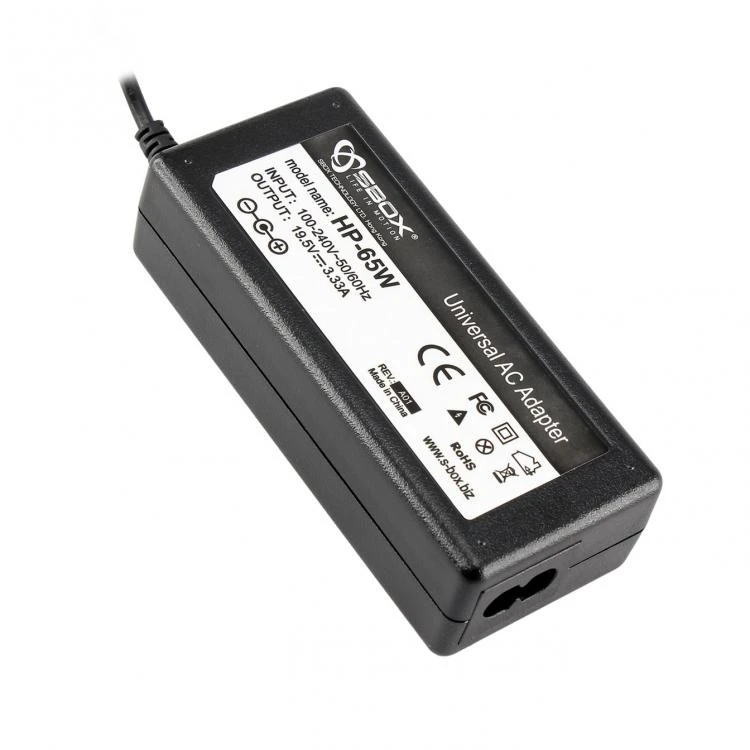 Sbox 65W juodas įkroviklis su techniniais parametrais