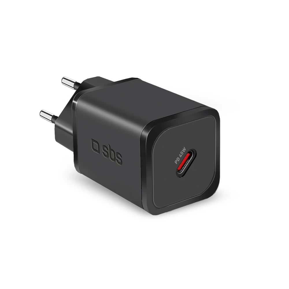 SBS TETRGAN1C45W 45W GaN USB-C laidinis įkroviklis su Power Delivery – juodos spalvos
