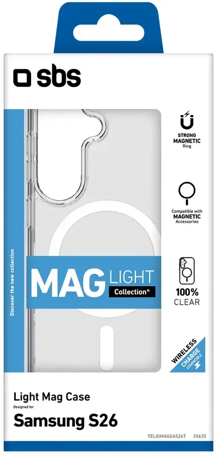 SBS Cover Light Mag Protective dėklas skirtas Samsung Galaxy S26 Ultra suderinamas su MagSafe – skaidrus
