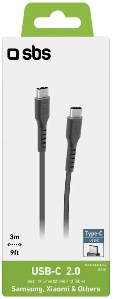 SBS Duomenų ir įkrovimo laidas duomenų perdavimui ir įkrovimui | USB-C | 3 m