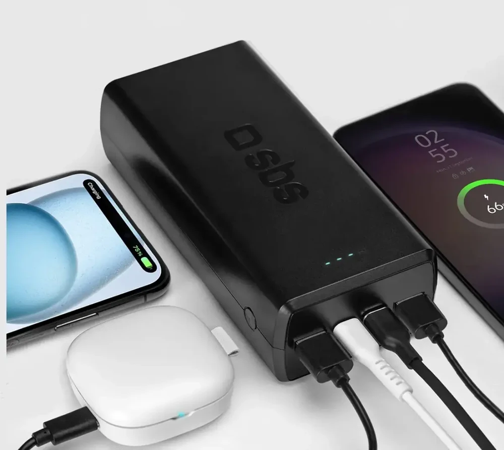SBS išorinė baterija (powerbank) | 20000 mAh | juoda