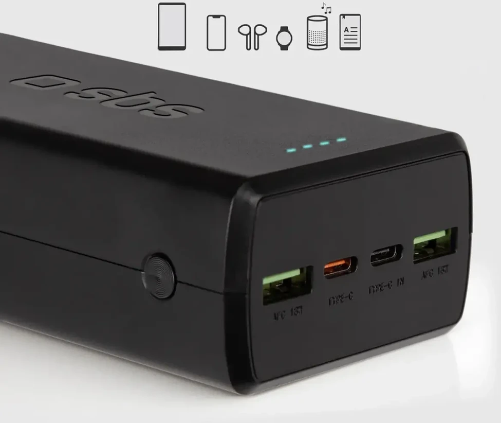 SBS išorinė baterija (powerbank) | 20000 mAh | juoda
