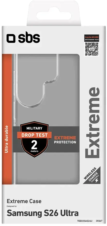SBS Extreme X2 dėklas skirtas Samsung Galaxy S26 Ultra – skaidrus