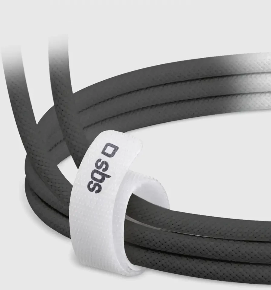 SBS Audinio duomenų perdavimo ir įkrovimo kabelis | USB-C į USB-C | 60 W | 1,5 m | juodas