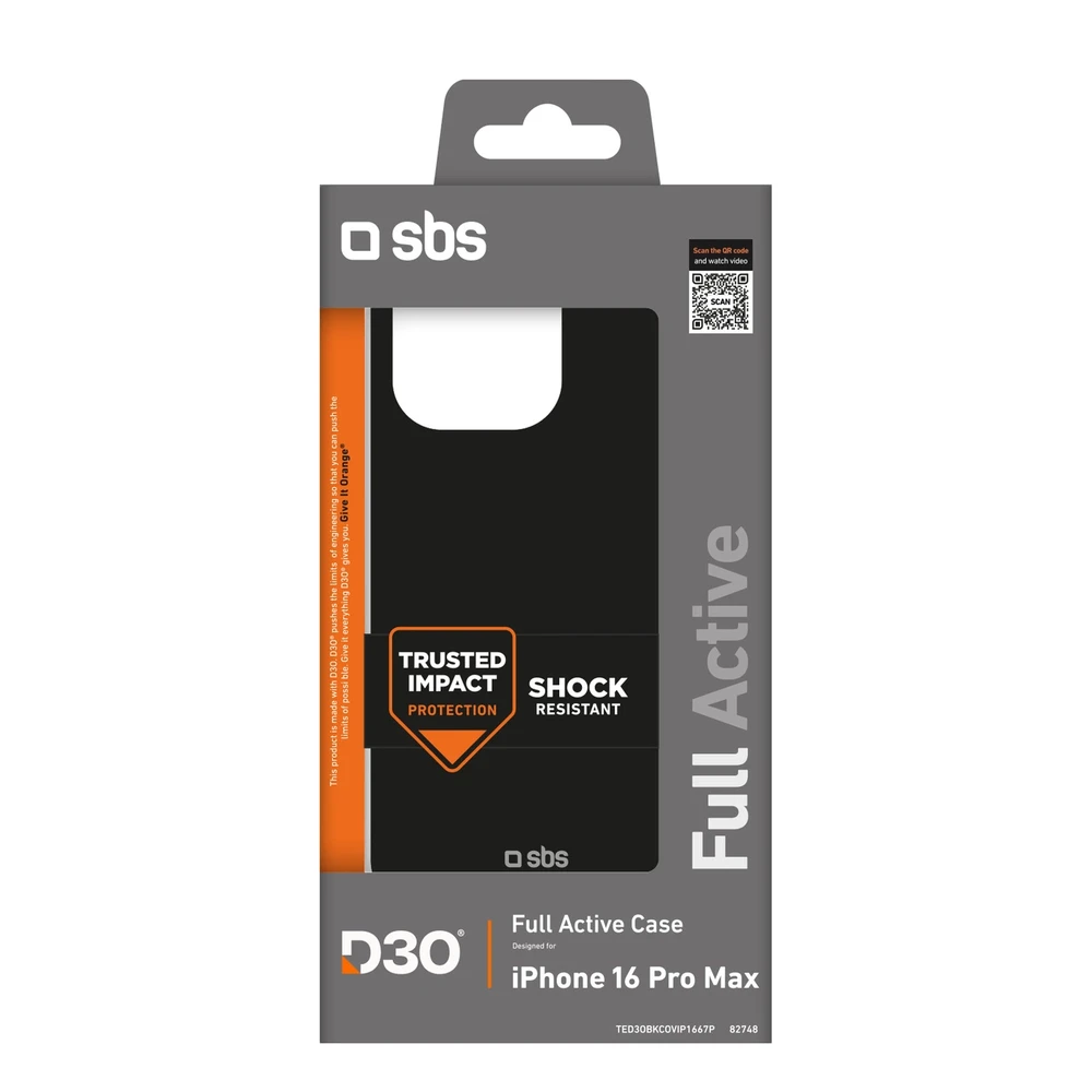 SBS Full Active D3O Apple iPhone 16 Pro Max – dėklas telefonui juodos spalvos
