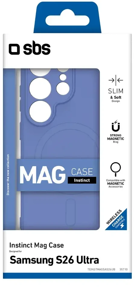 SBS Instinct Mag dėklas skirtas Samsung Galaxy S26 Ultra suderinamas su MagSafe – mėlynos spalvos