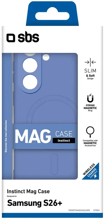 SBS Instinct Mag dėklas, skirtas „Samsung Galaxy S26 Plus“, suderinamas su „MagSafe“ – mėlynas