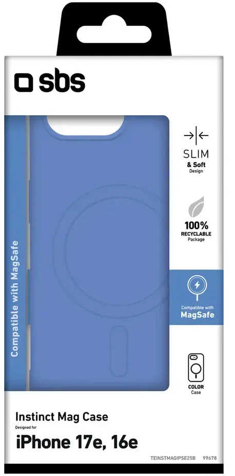 SBS Instinct Mag dėklas, skirtas iPhone 16e / 17e, suderinamas su MagSafe - Mėlyna