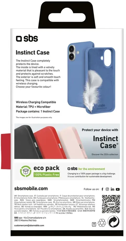 Mėlynas SBS Instinct dėklas iPhone 16 telefonui Mėlyna