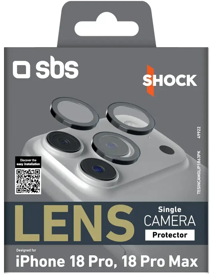 SBS Lens Single Camera Protector for iPhone 18 Pro / 18 Pro Max - Juodas