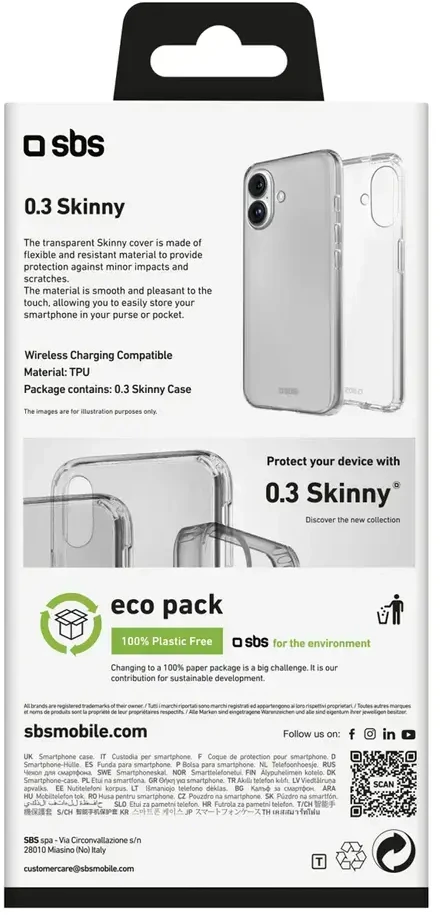 SBS plonas dėklas, skirtas iPhone 16 Plus - permatomas