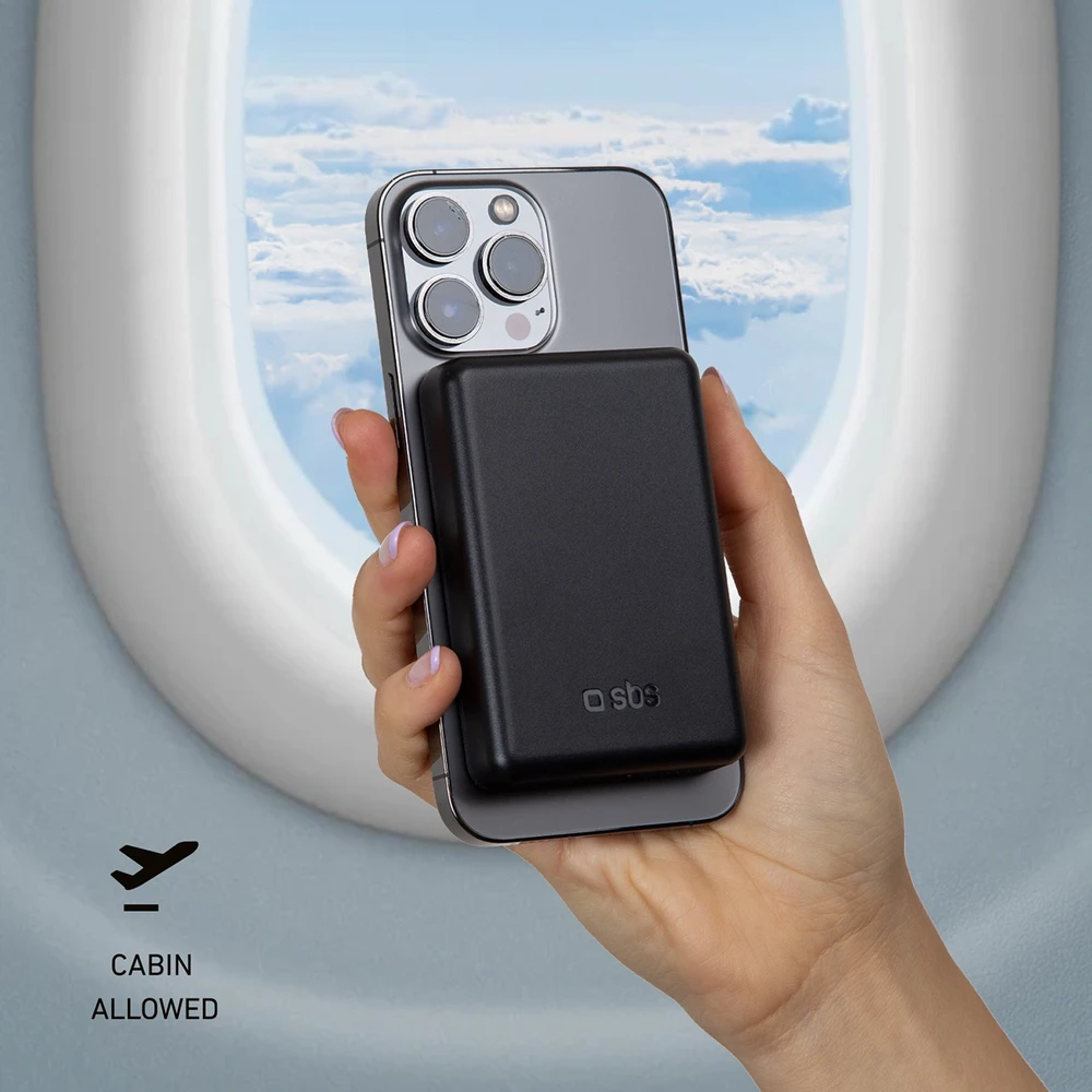 SBS TEBB5000MAG1CK belaidis power bank 5000 mAh USB-C, suderinamas su MagSafe - Juodas